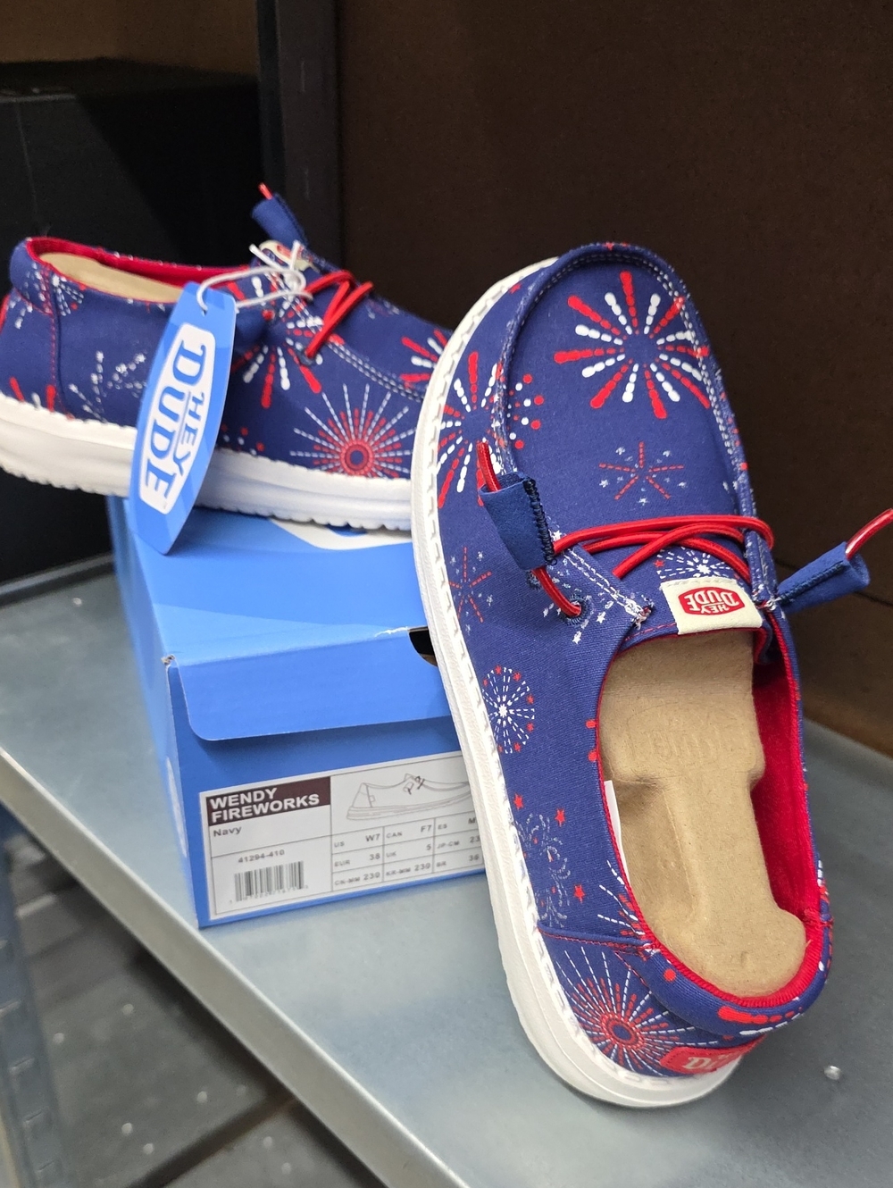 Hey Dude Wendy Fireworks Navy Slip-On Loafers